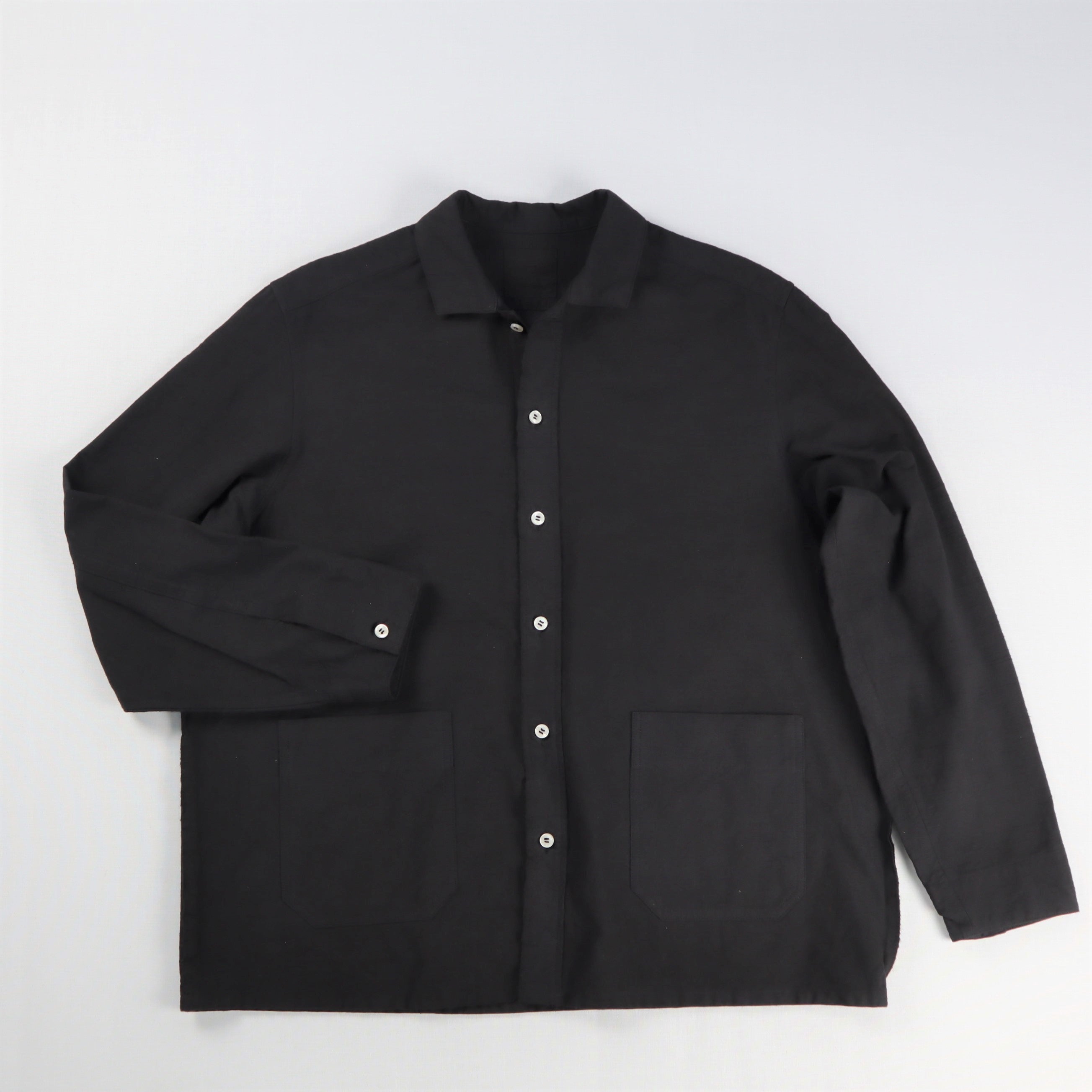 知多木綿 黒染め オープンカラーシャツジャケット カバーオール